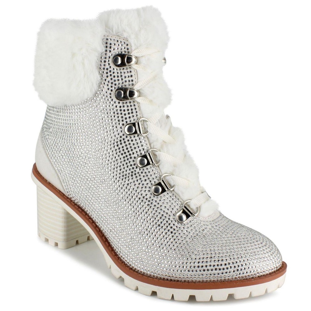 Sparkly white boots - Nanette Lepore Anais style